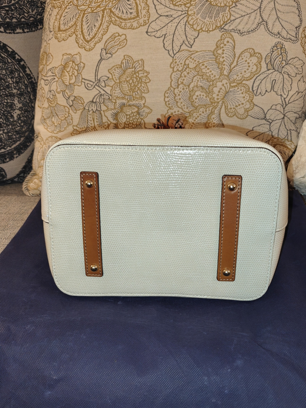 Dooney & Bourke Siena Serena Drawstring Bucket Bag - Bone/Olive - Picture 6 of 10